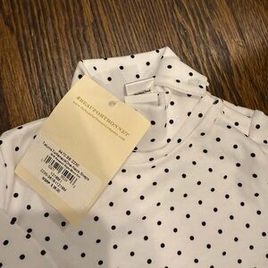 White Polka Dot Turtleneck Top